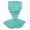 Wholesale 100%Cotton Knitted Adult Blanket Comfortable Soft Mermaid Tail Blanket